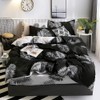 Michorinee Bed Linen 140 x 200 cm Black White Palm