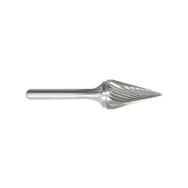 Zoro Select 310-001202 Carbide Bur,Pointed Cone,1/2,1/4 Shank