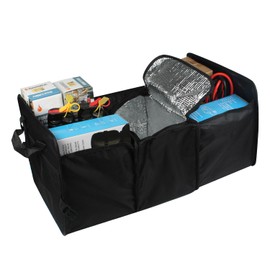 Loputon Kofferraum Organizer, Kofferraumtasche mit großem Stauraum, Rückbank Organizer, Auto Kofferraum Organizer mit isolierten Kühlfächern, Travel Aufbewahrungsbox für Einkauf, Camping & Sport