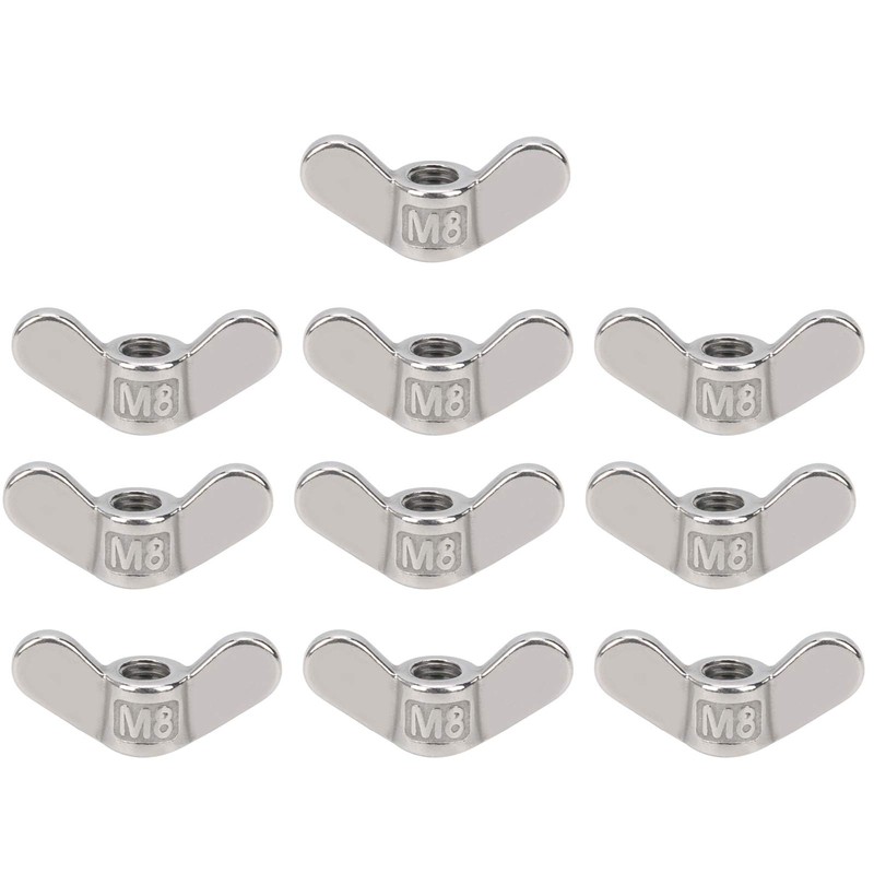 10pcs M8 Wing Nut 304 Stainless Steel Wing Nut 8mm