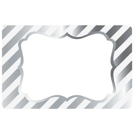 Fun Express - White & Silver Foil Label Stickers 100pc for Wedding - Stationery - Stickers - Stickers - Roll - Wedding - 100 Pieces