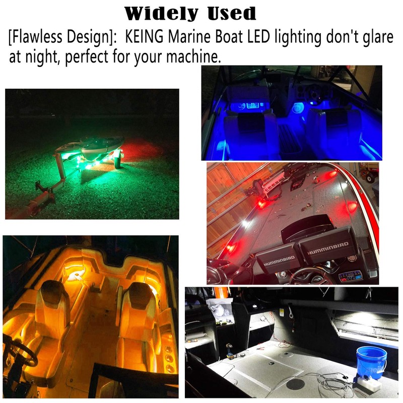 KEING 10 Pack Waterproof Marine Boat LED Lights, LED Underwater
