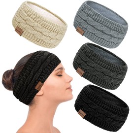 Kavya Women's Winter Ear Warmers Knitted Headband Thick Headband Elastic Headband for Hair Accessories Women Girls Outdoor Workout Yoga Skiing