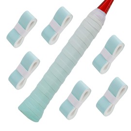 Reelau Tennis Racket Grip Tape [6 Pack], Gradient Color Non-Slip Grip Tape for Badminton Tennis Rackets, Precut/Soft Feel/Anti-Peeling/Long Lasting Racket Tape for Tennis (Peacock Green Gradient)