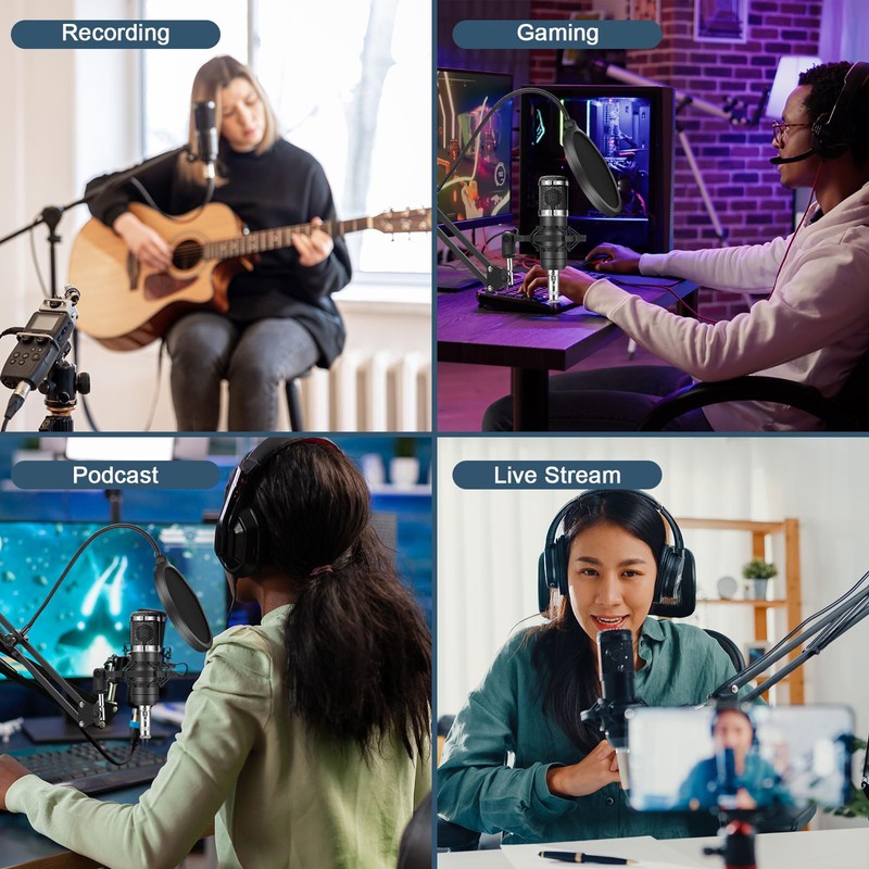 Podcast Equipment Bundle For 2, ALPOWL Audio Interface with Cardioid