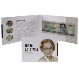 HOBBY OF KINGS USA 100 Dollar Note | West Virginia Commemorative Souvenir | Katherine Johnson | New River Gorge Bridge | Summersville Lake Lighthouse | The Mountain State | The 50 U.S. States Edition
