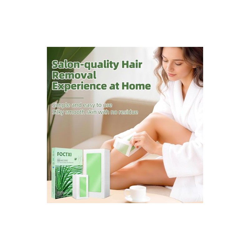 100 PCS Wax Strips Hair Removal Kit for Face &