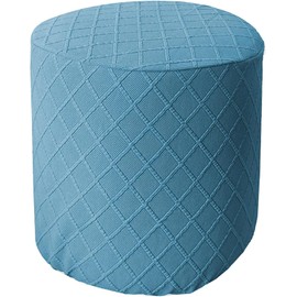 Ottoman Slipcovers Round Small/Medium/XX-Large/Large, Stretch Velvet Ottoman Cover 40/30/36/25/18/42/20, Storage Footstool Cover Slipcovers, Stool Pouf Furniture Protector Slipcover(#37,W27 xH18)