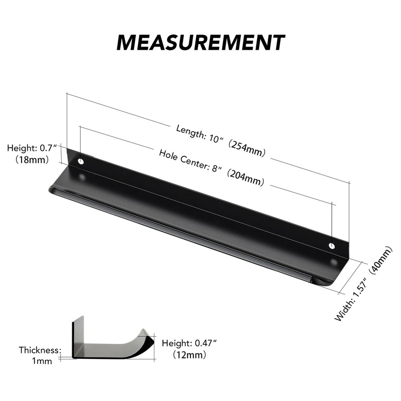 Ravinte 10 Pack Finger Pulls for Cabinets 204mm/8in Hole Center