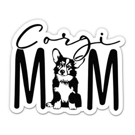 Corgi Mom Sticker - 3" Laptop Sticker - Waterproof Vinyl for Car, Phone, Water Bottle - Corgi Dog Decal