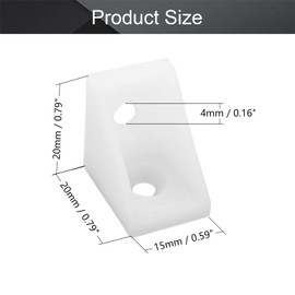 MroMax 20PCS Plastic Corner Braces White L Bracket Shelf Closet Furniture Angle Bracket 0.79" x 0.79" x 0.59" (LxWxH) for Home Drawers Windows Cabinet
