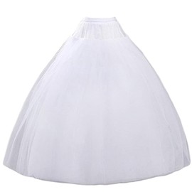 MeiLiMiYu Hoopless Petticoat Crinoline Underskirt Skirt 8 Layers Floor Length Ball Gown Petticoat Underskirt Slip for Wedding