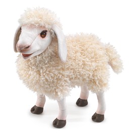 Folkmanis Woolly Sheep Hand Puppet, Cream; White, 1 ea