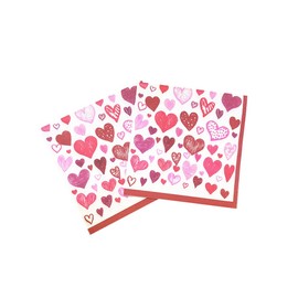 AYAROS 40 Pack Valentine’s Day Party Disposable Napkins Pink Heart Love Paper Napkins for Valentine's Day, Weddings, Engagements, Anniversaries, Bridal Showers, Birthday Party Supplies6.5 x 6.5 Inch