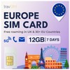 travSIM SIM card Europe, 12 GB data at 4G/5G speed,