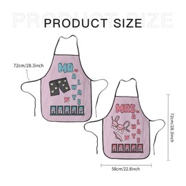 Couples Aprons For Him And Her, Mr Mrs Always Right Established 2024 2025 Couples Engagement Bibs, Cute Bridal Shower Valentine'S Day Gifts Happy Anniversary Marriage Wedding Registry Items Newlywed