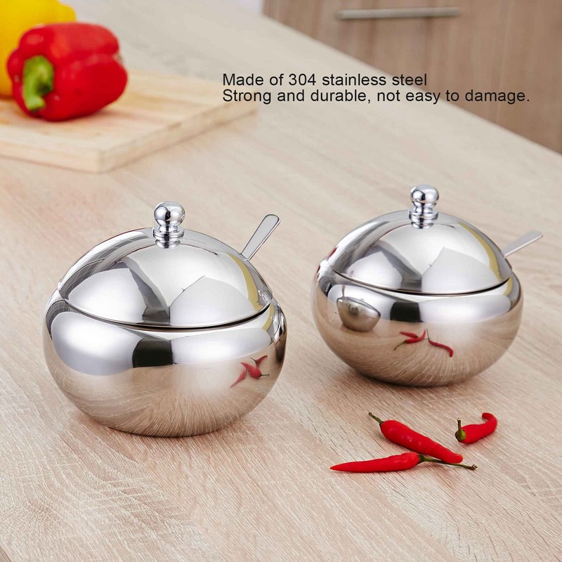 Seasoning Box 304 Stainless Steel Sugar Salt Bowl Container Household