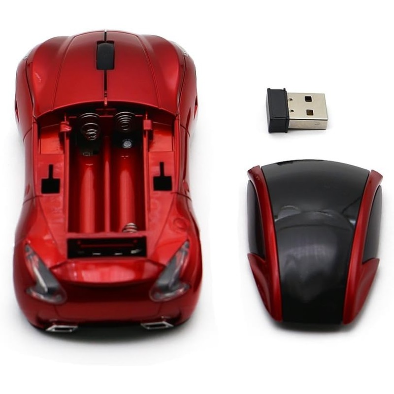 Certified Race Car Wireless Mouse Sports Car Shaped 2.4GHz LED