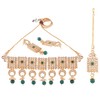 Efulgenz Conjunto de joyería india, gargantilla Kundan de perlas de