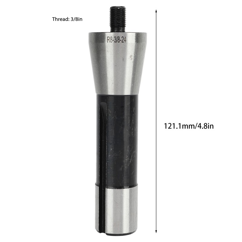 Drill Chuck Arbor R8 Shank 3/8in 121.1mm Length Threaded Drill