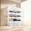 4-Tier Closet Storage Cabinet - 12-Cube, Modular & Matte ​Wardrobe