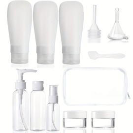 Taoluwin Travel Bottles for Toiletries, 11Pcs Leak Proof Travel Size Containers, Reusable Squeezable Bottles, Travel Accessories for Shampoo, Lotion, Gel