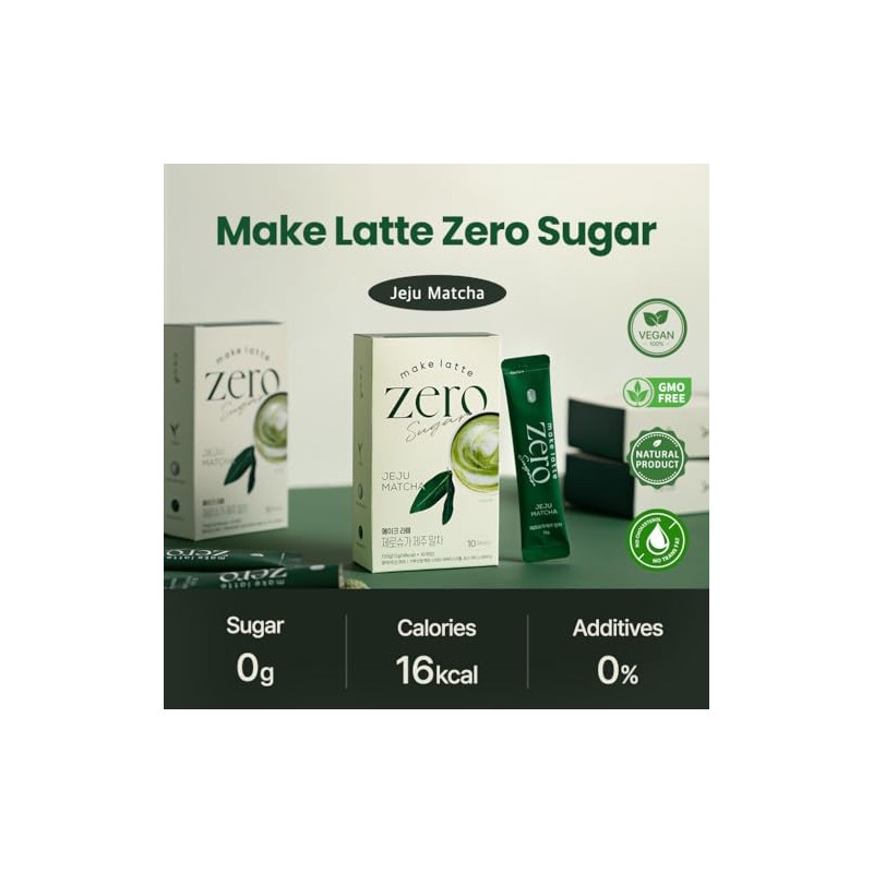 Kim's Table Zero Sugar Matcha Powder Sticks for Latte