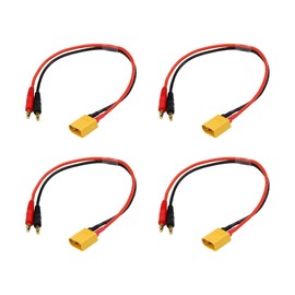 4pcs XT90 Charging Cables XT90 Male to 4mm Banana Plug 14AWG 30cm/11.8in Silicone Wire for RC LiPO