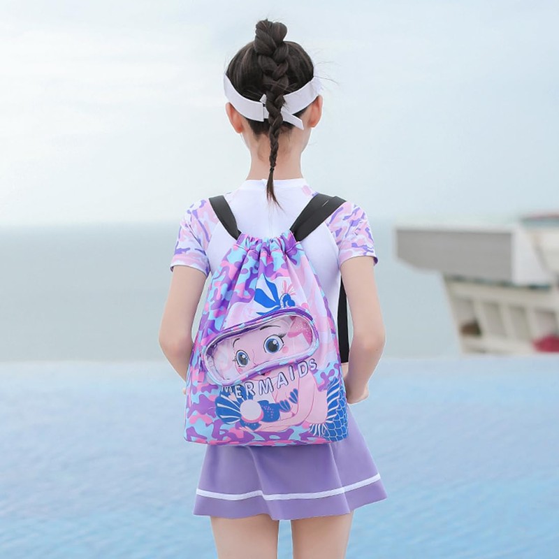 NTRUXZP Swimming Backpack Waterproof Children, Backpack with Drawstring Children, Swimming