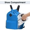 WANDF Drawstring Backpack Sports Gym Bag with Shoes Compartment, Water-Resistant