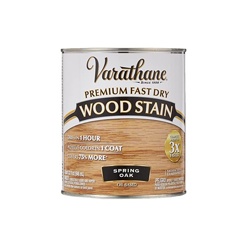 Varathane Premium Fast Dry Wood Stain, Quart, Spring Oak