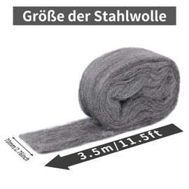 Tapsin 3 Rolls 10.5 m Steel Wool Against Mice and Rats 000 Fine Against Rodents for Holes, Wall Cracks, Ventilation Grille in Home, Garage, Garden, Also for Cleaning and Polishing