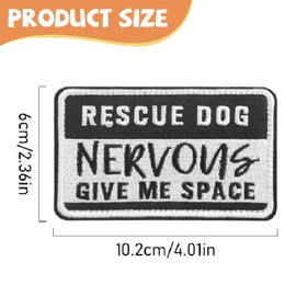 TXSN 2PCS Rescue Dog Nervous Give Me Space Patches, Tactical Service Dog Patches Hook and Loop Fasten for Tactical Gears