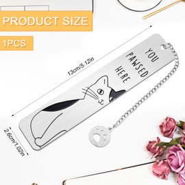 Cute Bookmark, Cat Lover Gifts for Women Men Funny Cat Bookmark for Book Lovers Reading Accessories Birthday Valentines Day Bookish Gifts for Coworkers Friends Book Club