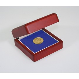 SAFE Wooden Case for 1 Coin up to 60mm Diameter, Simply Press The Coin into The Memory Foam