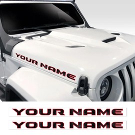 Unique Graphix - Custom Hood Decals 3 Color with Topographic Lines 30in Compatible with JK TJ YJ CJ JL JT Pair Set of 2