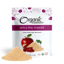 Organic Traditions Organic Apple Peel Powder Organic Apple Powder, Vegan Non-GMO Powdered Fruit, 3.5oz (100g)