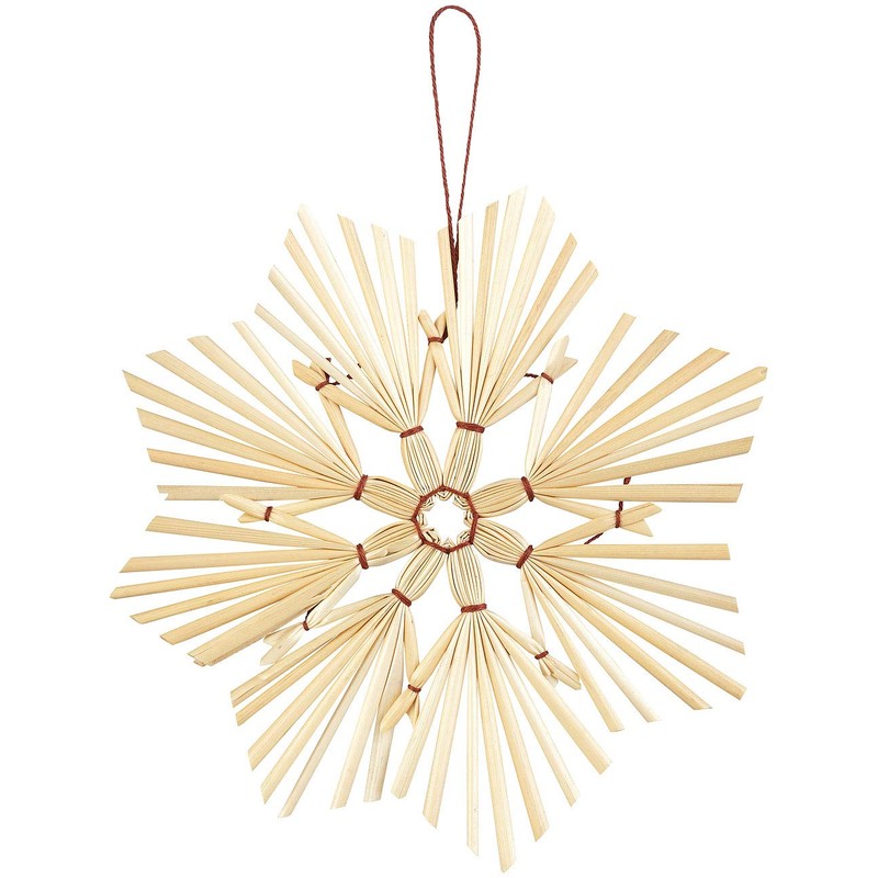 infactory 44-teiliges Strohschmuck-Set für den Weihnachtsbaum, 7 Formen