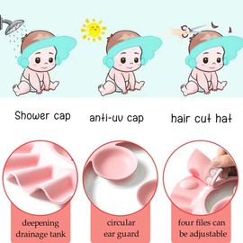 Children's Shower Cap – Pink – Extremely Waterproof with Pleasant Comfort – Hair Washing Aid Children with Extra Light Closure Technology Shower Cap Children Hair Washing Aid Children Shower Baby Head