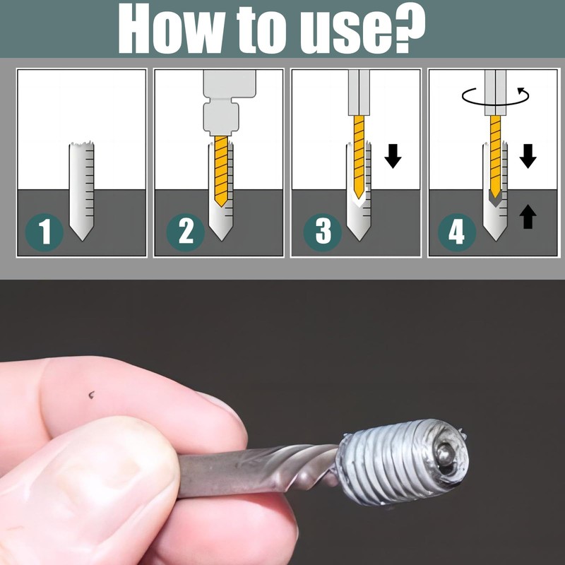 Treki Screw Extractor Drill Bit Set，10pcs 1/4" Hex Shank Easy