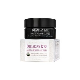 Alteya Organics Bulgarian Rose Ageless Beauty Capsules with Bulgarian Rose Oil and Antioxidant Acai Derma Complex - 30 Servings