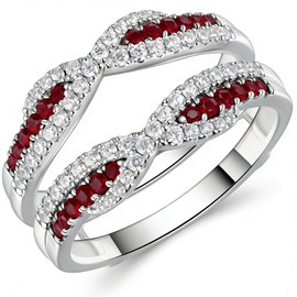 SHELOVES Ruby White CZ Ring Enhancer for Engagement Ring Wedding Band
