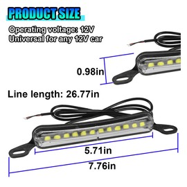 ZIMISI Car LED License Plate Light, 12V DC High Bright Auto License Plate Tag Lamp, Universal Waterproof Running/Reverse/Tail Lights Replacement for ATV, Trailer, UTV, Truck, Boat (White)