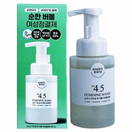 Happy Bath pH 4.5 Mildly Acidic Mugwort Bubble Feminine Wash 300ml 6ea