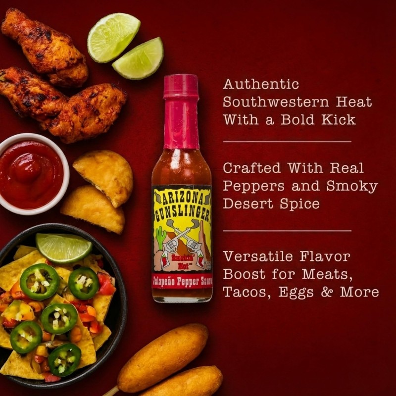 Arizona Gunslinger Red Jalapeño Pepper Sauce – Specialty 5 oz
