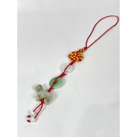 Unbranded Hand Carved Natural Jade Chinese Zodiac Dog Pendant CellPhone Car Hanging Charm