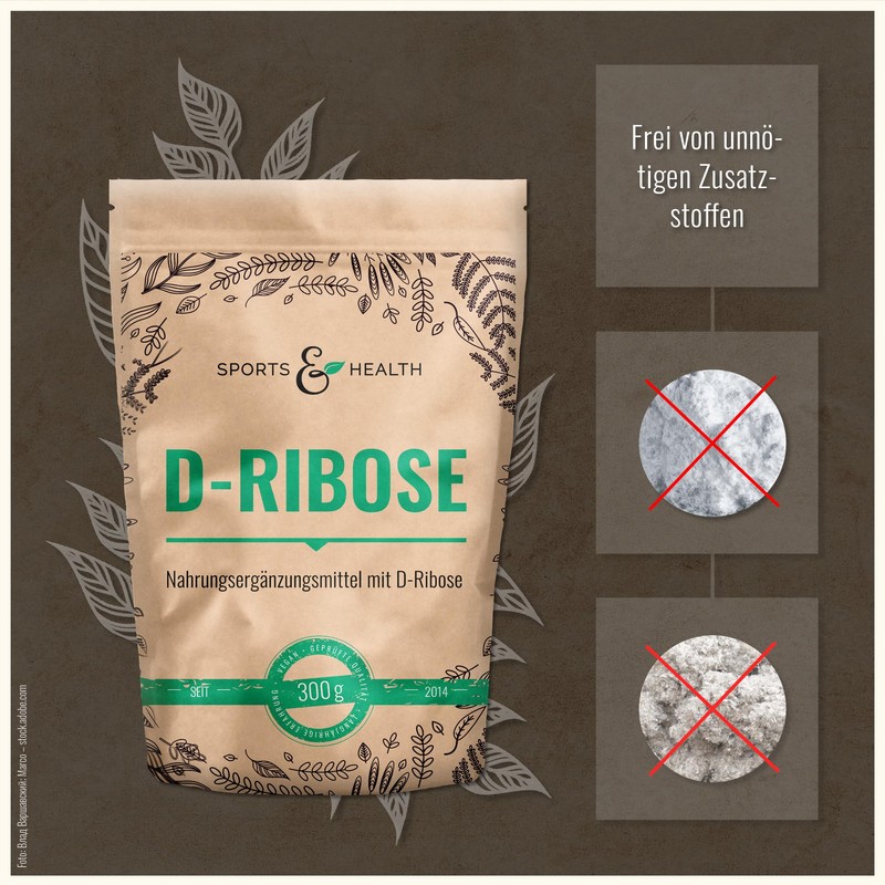 D-Ribose Powder in Large 300 g Storage Pack with Extra