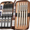 Nicpro 29PCS Metal Mechanical Pencil Set in Leather Case, 0.3