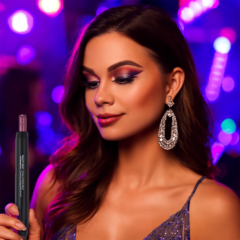 Mystic Plum Dual-Ended Eyeshadow Pencil with Brush – Metallic Cream