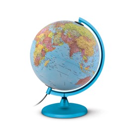 Tecnodidattica - Night&Day World Globe for Kids & Young People | Dual Effect Political Cartography and Constellations | Light Up & Rotatable | Graduated Meridian | Texts in English | 25cm Diameter